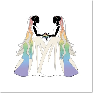 Lesbian Pride Ballgown Rainbow Brides Posters and Art